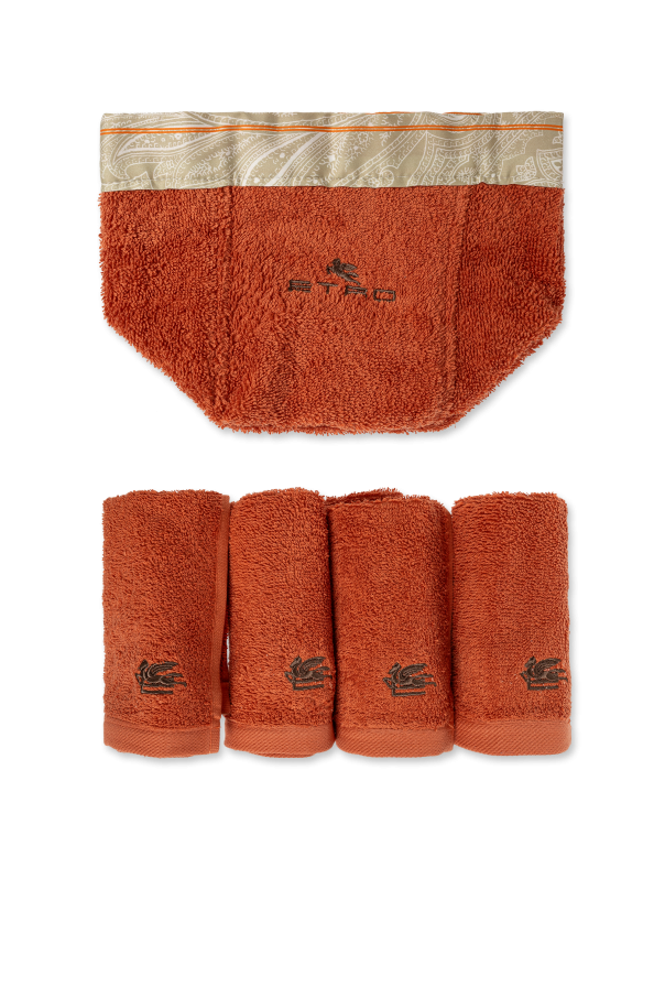 Cotton set of four towels and a basket od Etro Home