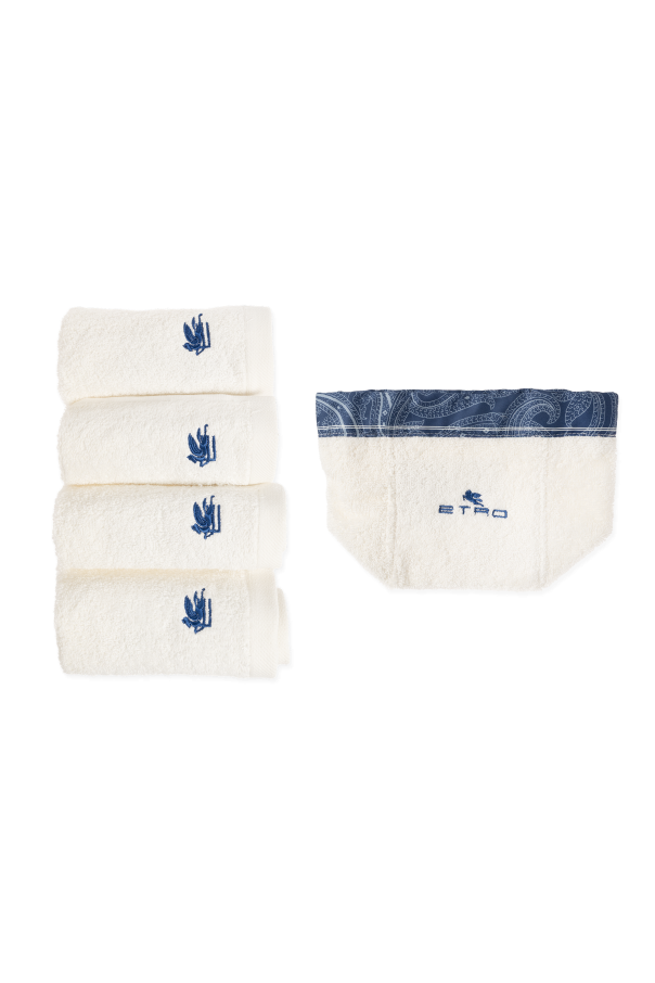 Cotton set of four towels and a basket od Etro Home