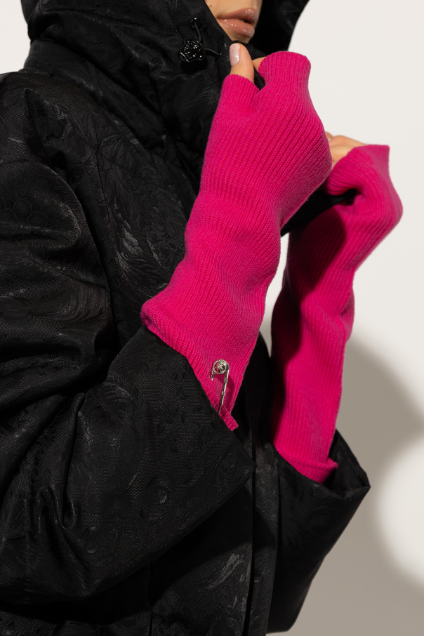 Versace Wool fingerless gloves