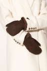 UGG BROWN Gloves with logo