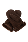 UGG BROWN Gloves with logo