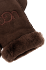 UGG BROWN Gloves with logo