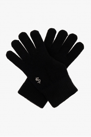 Gloves with logo od Yves Salomon