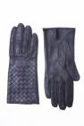 Bottega Veneta BLACK Leather Woven Gloves
