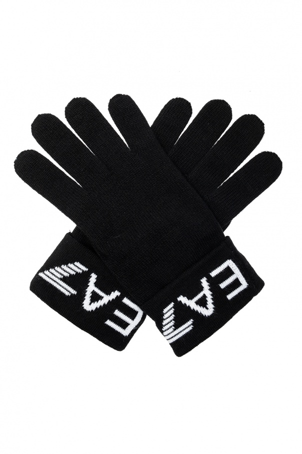 Black Gloves with logo EA7 Emporio Armani - Vitkac France