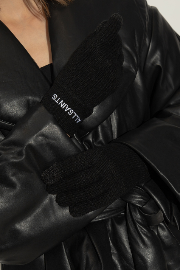 AllSaints Logo gloves