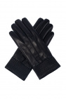 FERRAGAMO BLACK Leather gloves