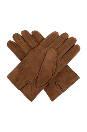 Moschino Guantes de ante con logo bordado