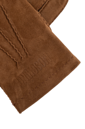 Moschino Guantes de ante con logo bordado