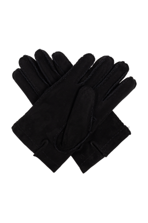 Moschino Suede gloves with embroidered logo