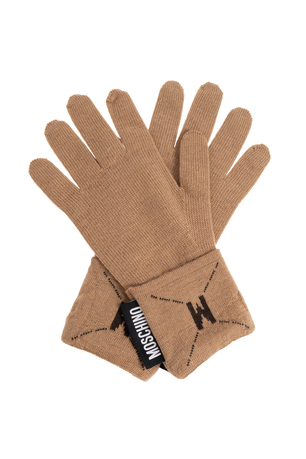 Wool gloves with logo od Moschino