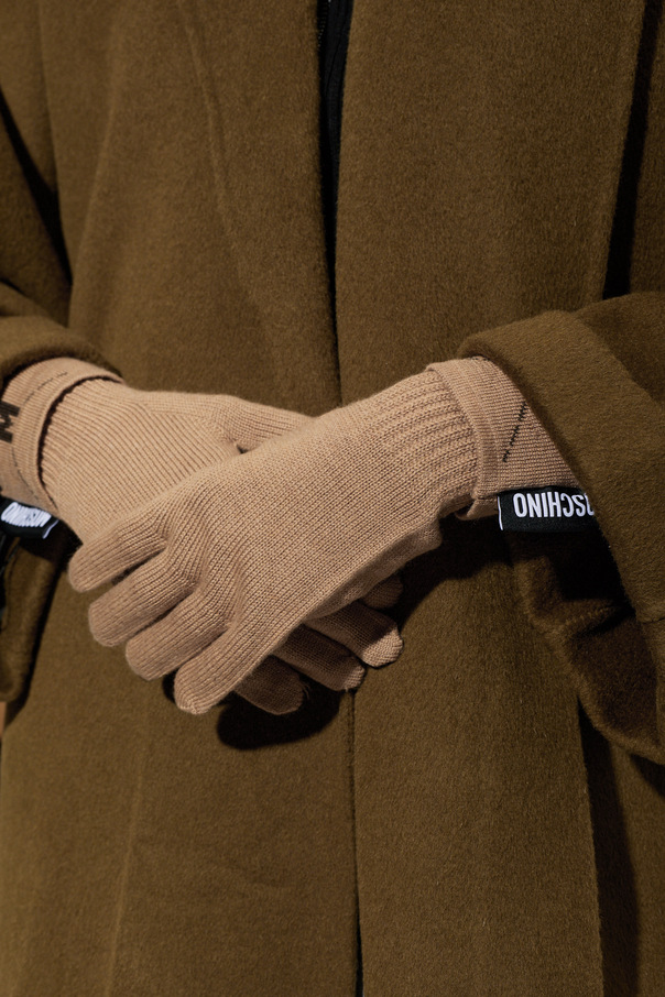 Moschino Wool gloves with logo