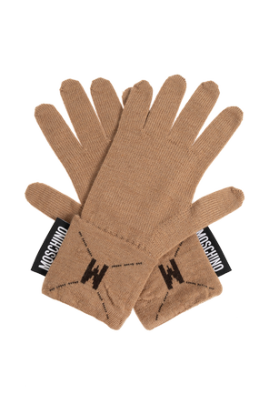 Moschino Wool gloves with logo