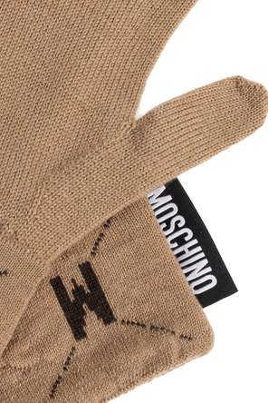 Moschino Wool gloves with logo