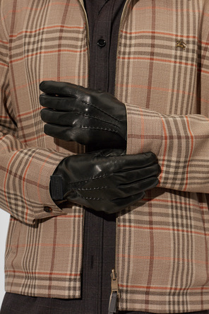 Moschino Leather gloves with logo
