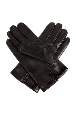 Moschino Leather gloves with logo