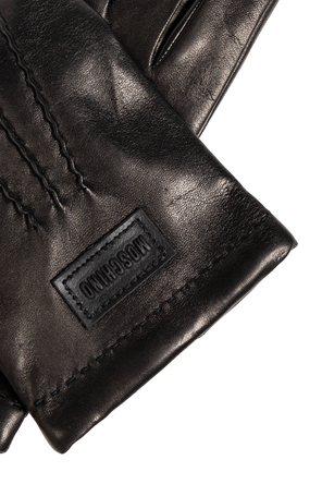 Moschino Leather gloves with logo