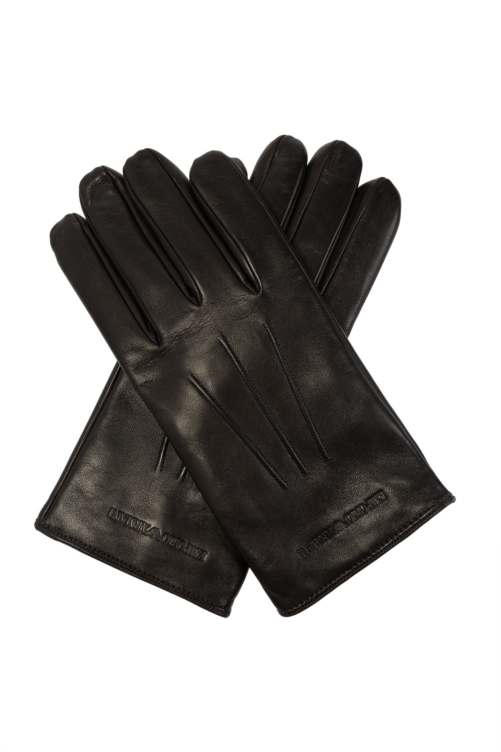 Emporio blk armani Leather gloves