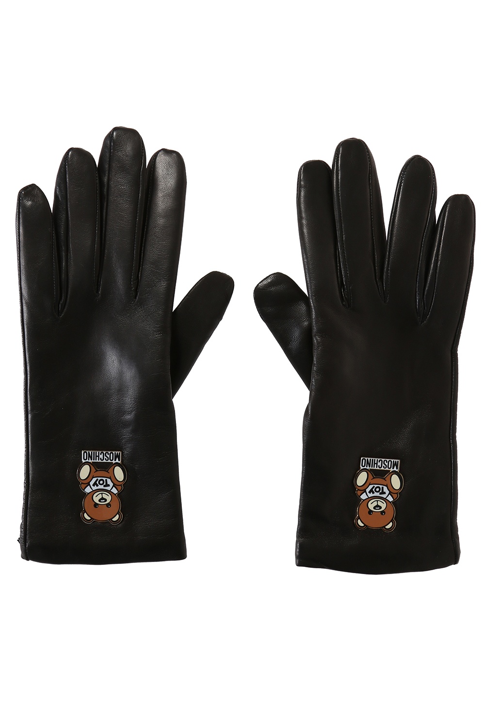 moschino leather gloves