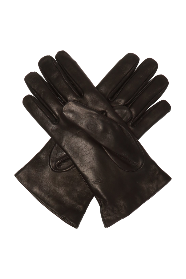 Moschino Leather gloves with logo