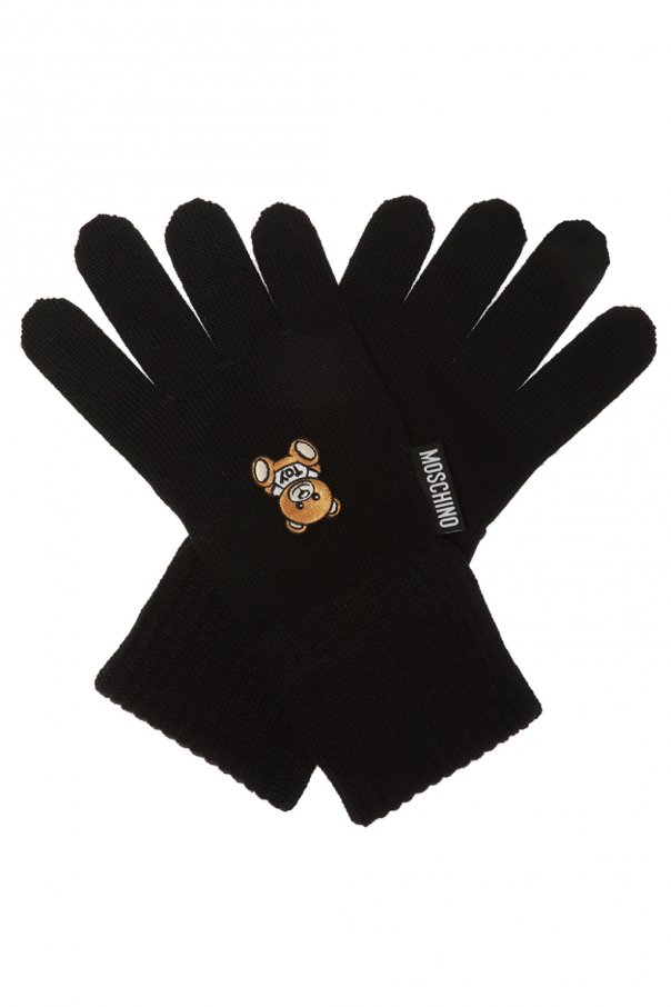 Moschino Patched gloves