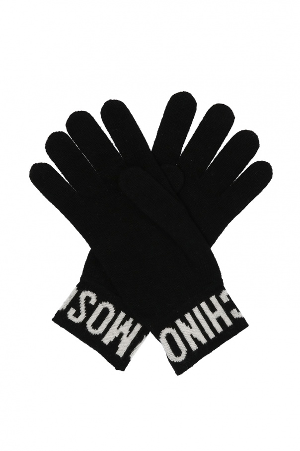 Moschino Logo gloves