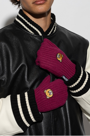 Moschino Patched gloves