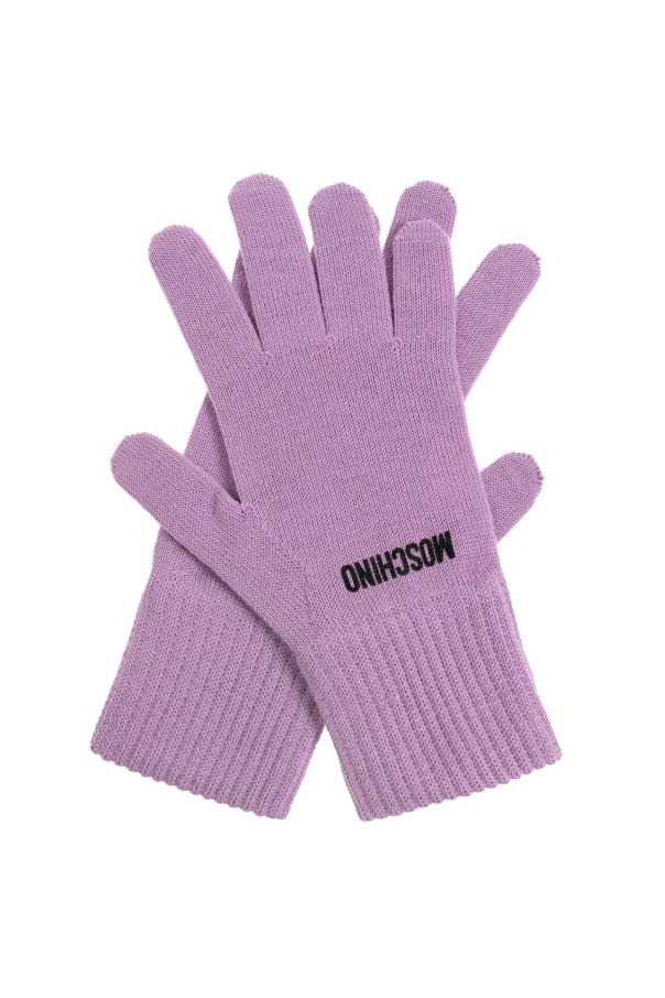 Gloves with embroidered logo od Moschino