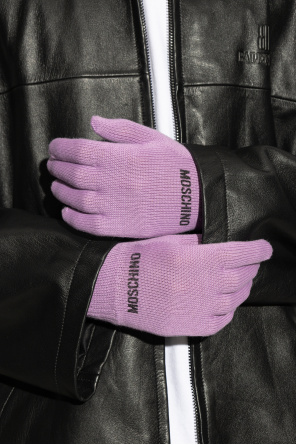 Moschino Handschuhe mit aufgesticktem Logo
