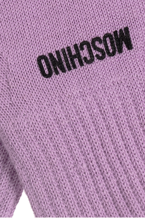 Moschino Handschuhe mit aufgesticktem Logo