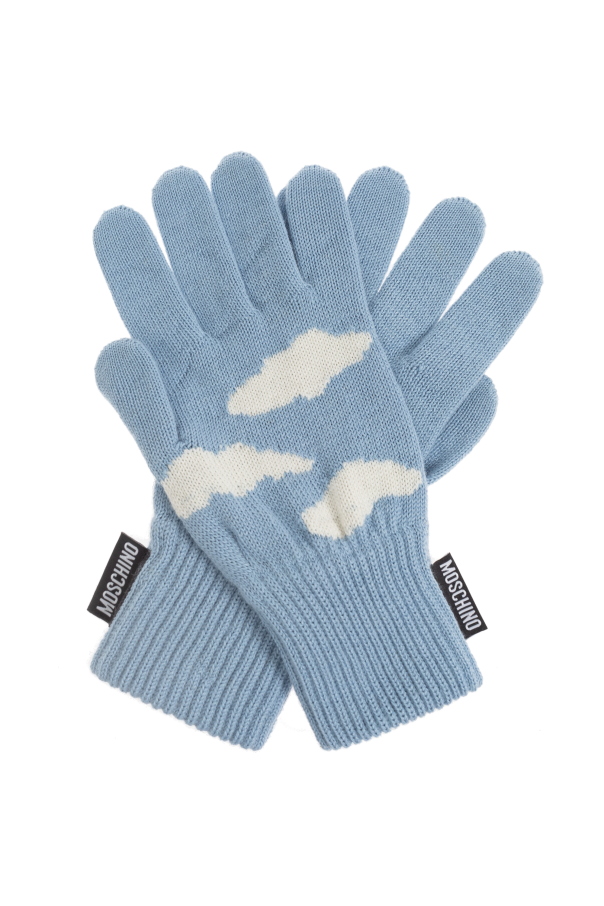 Gloves with a logo patch od Moschino