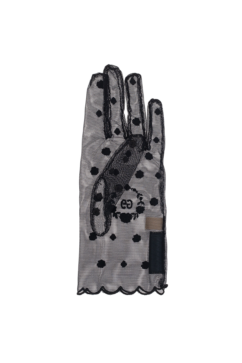 Gucci Point D'esprit Tulle Gloves in Black