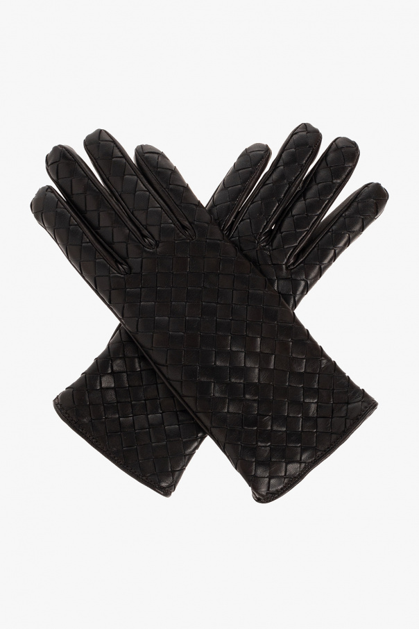 bottega lapels Veneta Leather gloves