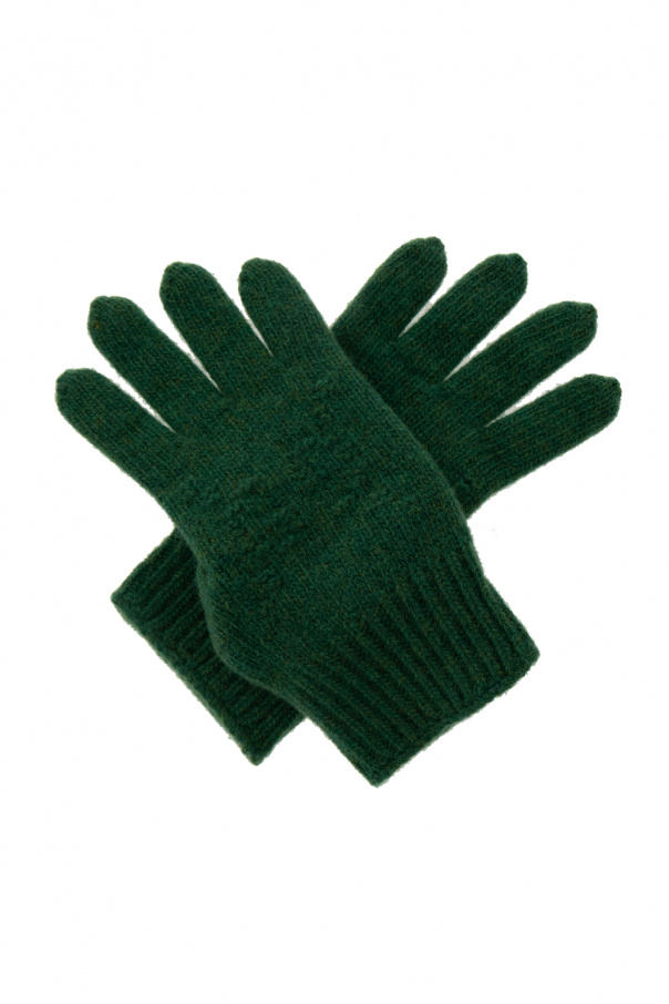 gucci check Kids Wool gloves