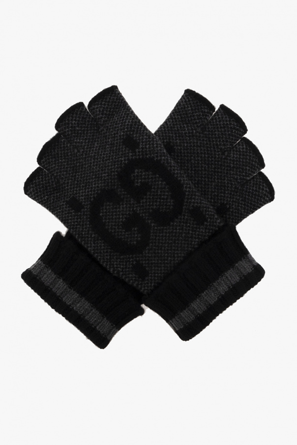 gucci Printed Cashmere fingerless gloves