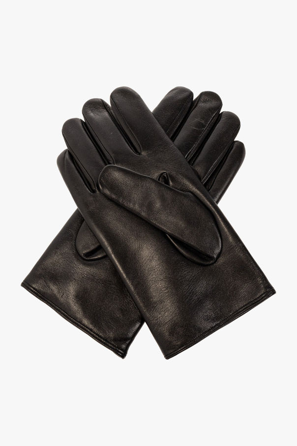 gucci square Leather gloves