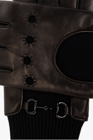gucci head Leather gloves