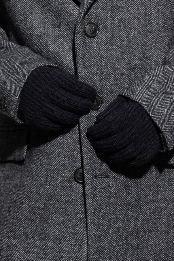 Giorgio armani stripe-print Cashmere gloves