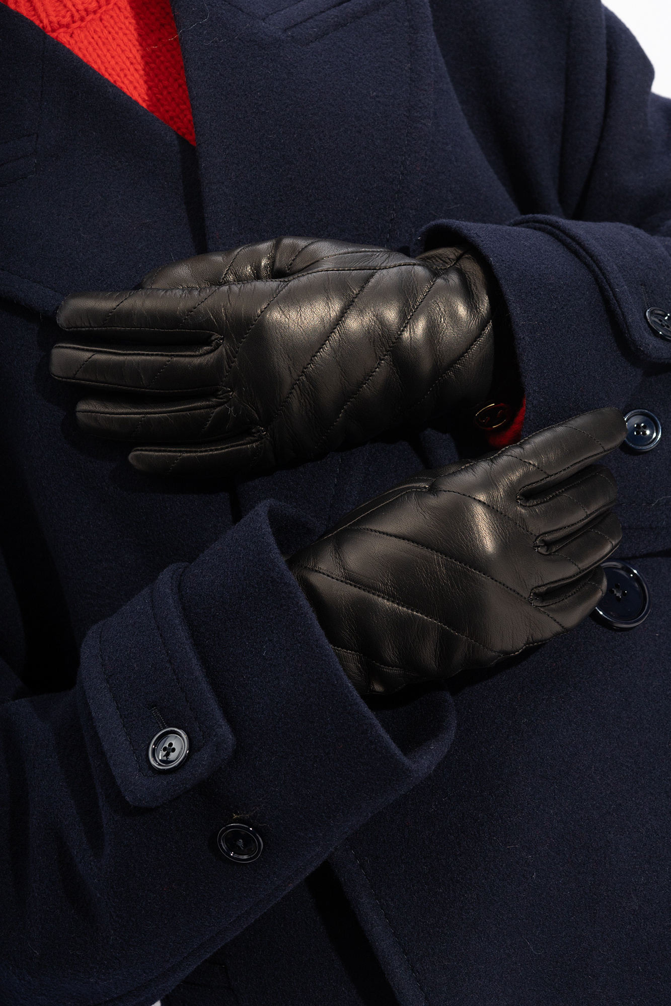 gucci LOGO Leather gloves