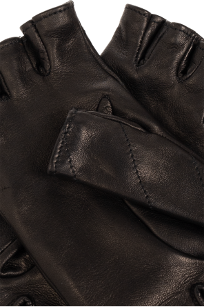 Gucci Skórzane rękawiczki bez palców