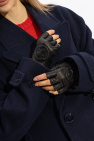 Gucci BLACK Leather fingerless gloves