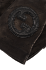 Gucci BLACK Leather fingerless gloves