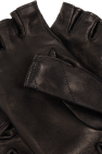 Gucci BLACK Leather fingerless gloves