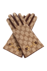 Gucci beige Monogrammed gloves