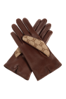 Gucci beige Monogrammed gloves