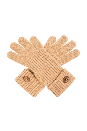 Wool gloves with logo