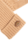 Gucci BROWN Wool gloves with logo
