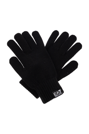 Gloves with logo patch