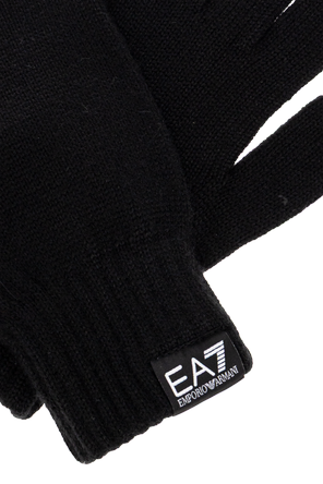 EA7 Emporio Armani Logo-Patch Knit Gloves