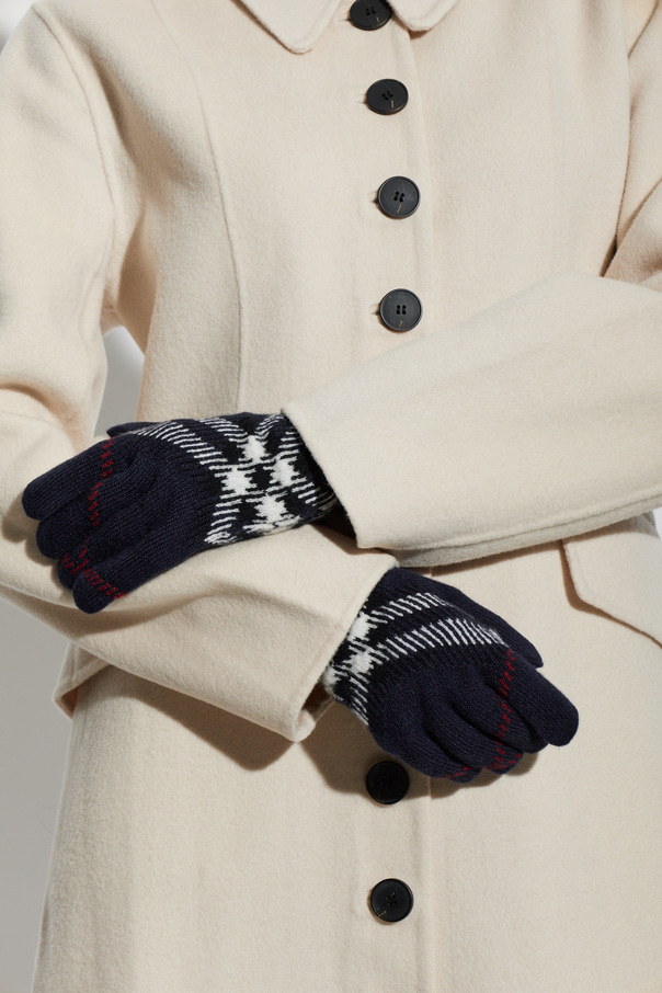 Burberry Navy Cashmere Gloves by Burberry